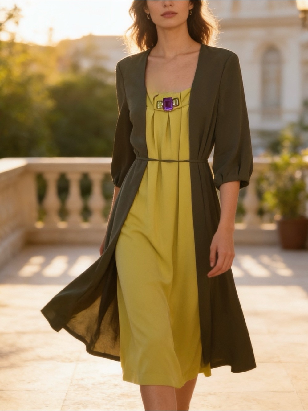 NWT‼️  VERA WANG Olive Duster Dress